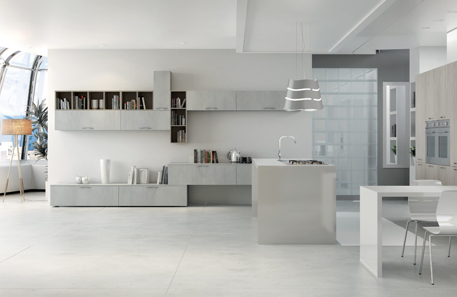 composizione cinque cucina moderna collezione kreativa sanasi cucine brindisi dubai san pancrazio salentino lecce