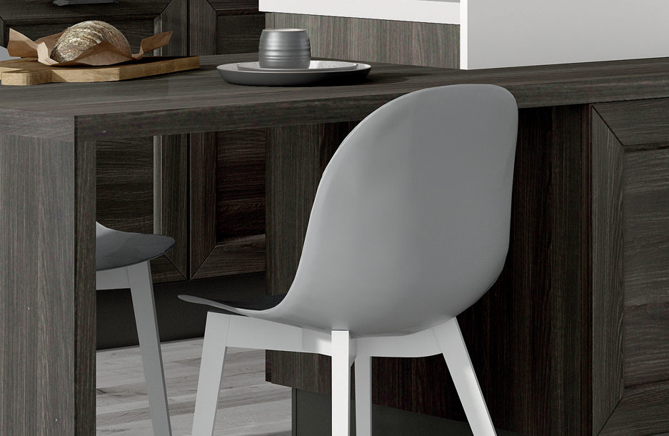 sanasi cucine collezione divina cucina contemporanea Composizione in Frassino Tinto Carbonio e Frassino Tinto Bianco lecce san pancrazio salentino brindisi dubai