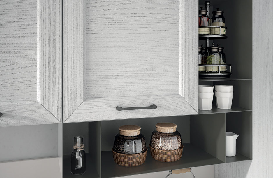 sanasi cucine modello divina cucina contemporanea Composizione in Frassino Tinto Carbonio e Frassino Tinto Bianco lecce san pancrazio salentino brindisi dubai