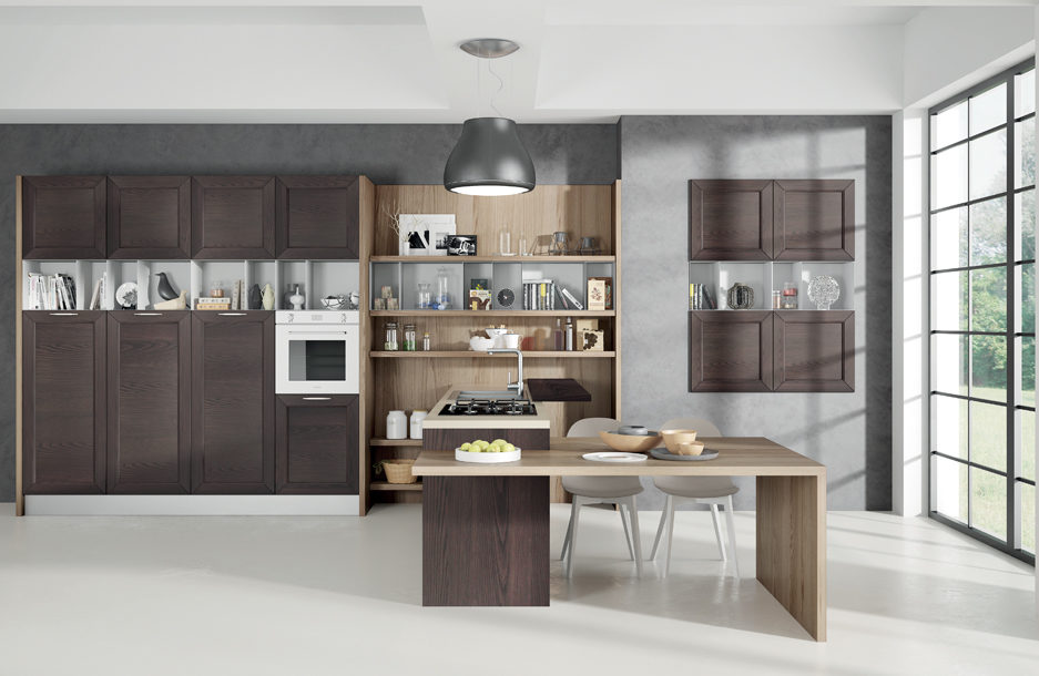 sanasi cucine collezione divina Frassino Natura e Frassino Tinto Caffè cucina contemporanea san pancrazio salentino lecce brindisi dubai